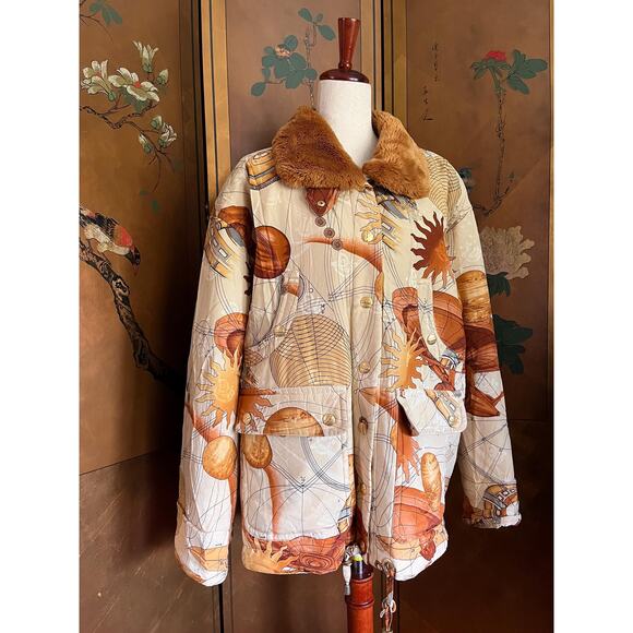 Rare Dino Valiano silk coat with Galaxy print, size 6 - Picture 7 of 10